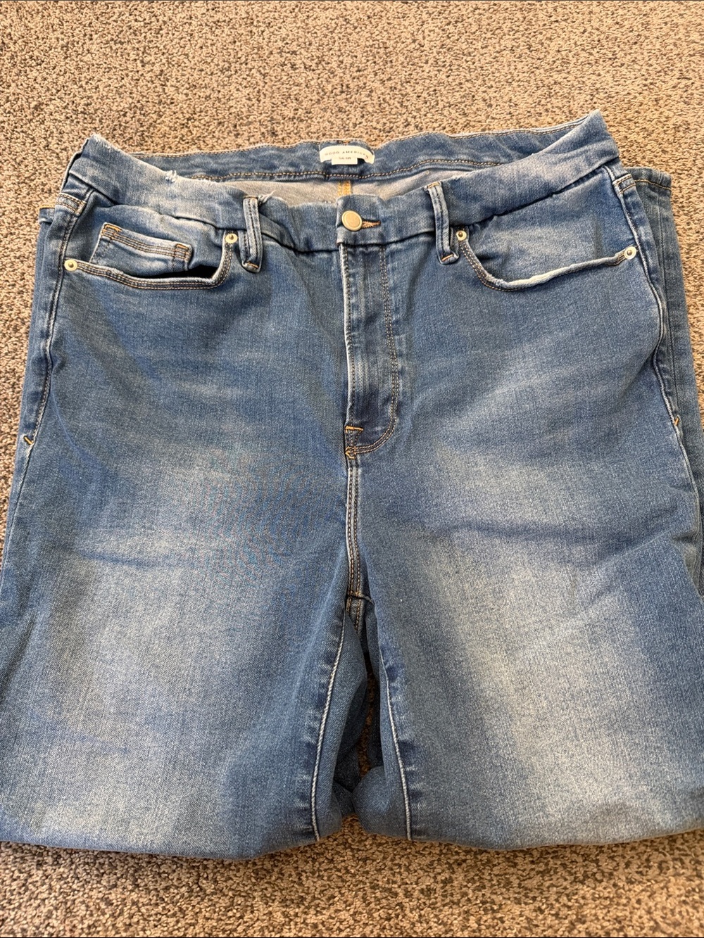 Good American Women's Good Legs Always Fits Straight Indigo Denim Jeans 14-18